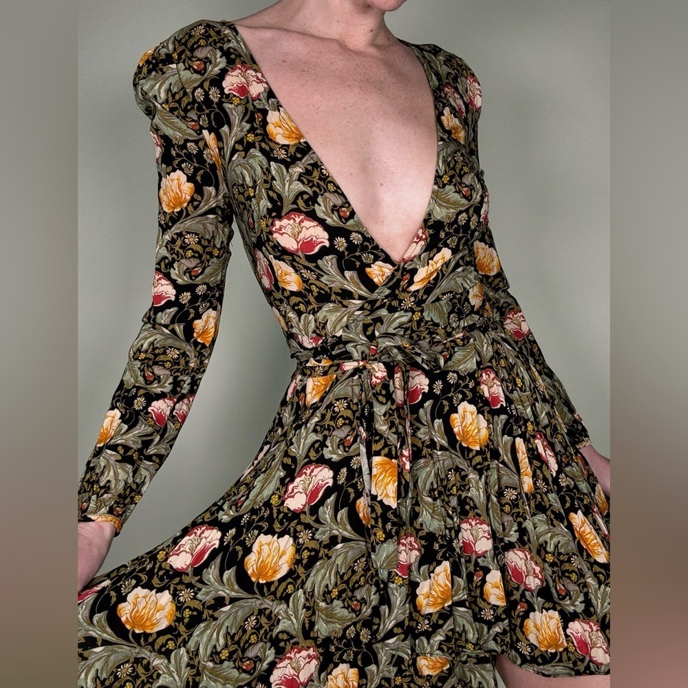 Ecoté Floral Wrap Mini Dress - Picture 4 of 5